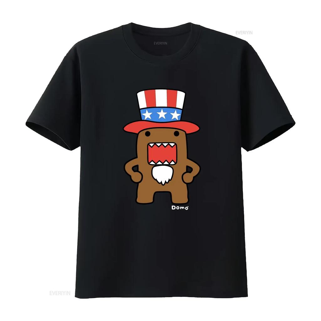 Футболка Domo Kun с синим американским шляпой Дяди Сэма Размер L 100% Хлопок Новый винтаж Стиль washed homme