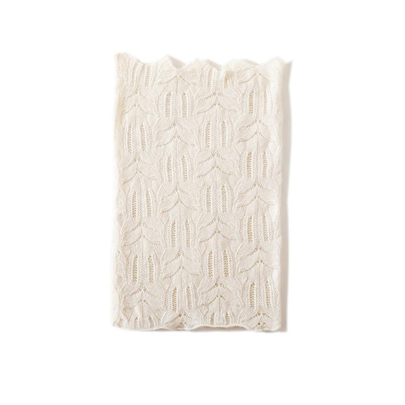 Cashmere Women's 2025 Autumn/Winter Solid Color Knit Neck Warmer Scarf Pullover.