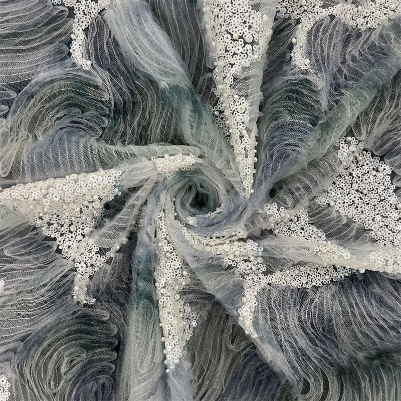 Роскошная вышивка бисером из жемчуга, высококачественное кружево с пайетками, тюлевое кружево, дизайнерская ткань для шитья платьев и одежды своими руками