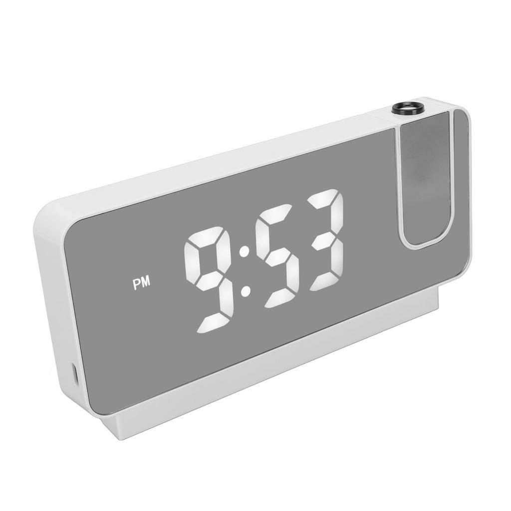 Projection Alarm Clock Time Date Temperature Display 180 Degree Wide Angle HD LED Screen