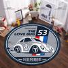 Круглый Фланелевый Коврик для Машины Herbie Beetle Нет. 53 Декоративных коврика для автомобиля Современный домашний ковер для гостиной Напольные коврики Декор ковра для спальни