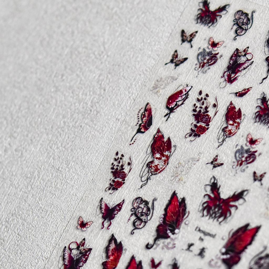 Тонкие прочные темные наклейки-бабочки для ногтей, изготовление креативных декоративных наклеек своими руками