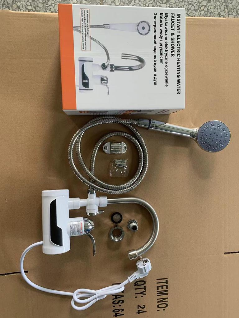 Мгновенный электрический водонагреватель-кран с цифровым дисплеем для душа, двойного использования (горячая и холодная вода)