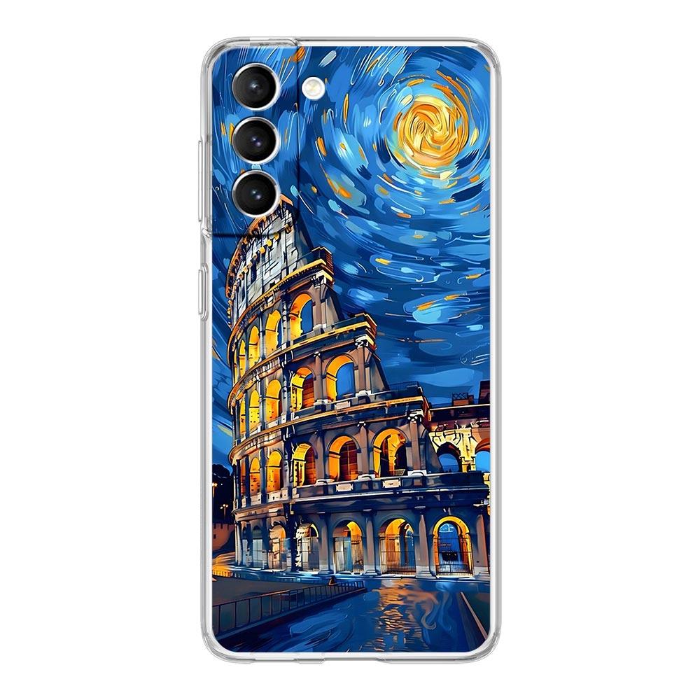 Чехол для телефона Samsung Galaxy S25 S24 S23 FE S22 Ultra S20 S21 5G S10 S9 Plus S10E S8 Мягкий прозрачный чехол Пейзажное искусство