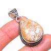 Orange Scolecite Handmade 925 Sterling Silver Jewelry Pendant 3.78" Y1R56