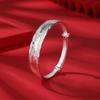 Pisces Lotus Silver Bracelet Women's S999 Pure Silver Push Pull Solid Foot Silver Bracelet Mom's Silver Jewelry Elderly Silver Bracelet