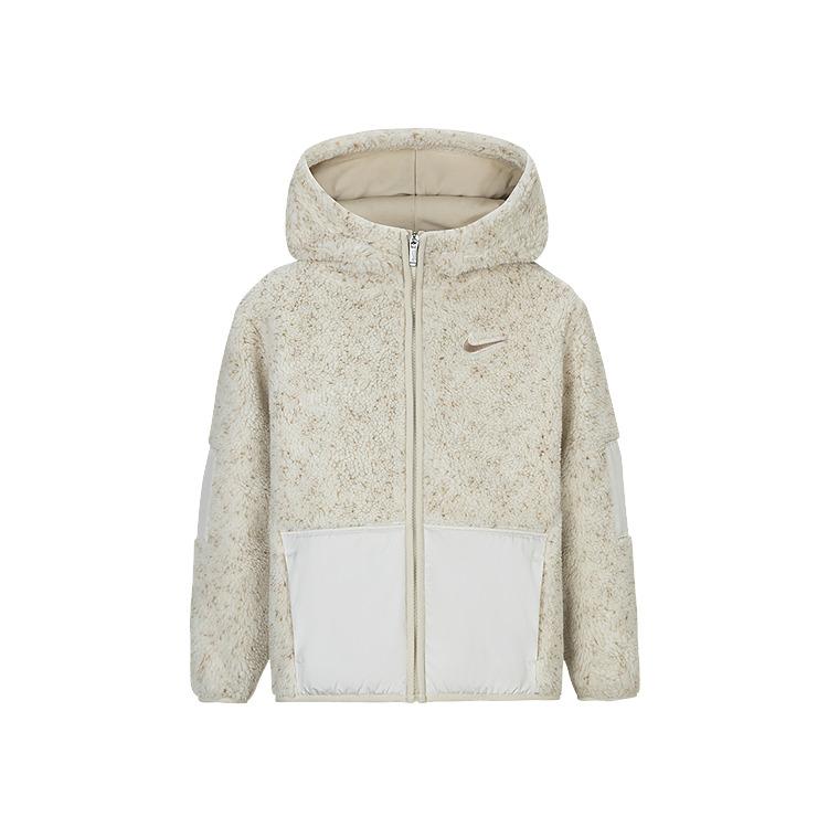 Nike Куртка Модная с капюшоном Удобная Длинный рукав Бледно-слоновая кость Детские куртки NY2442189PS-002