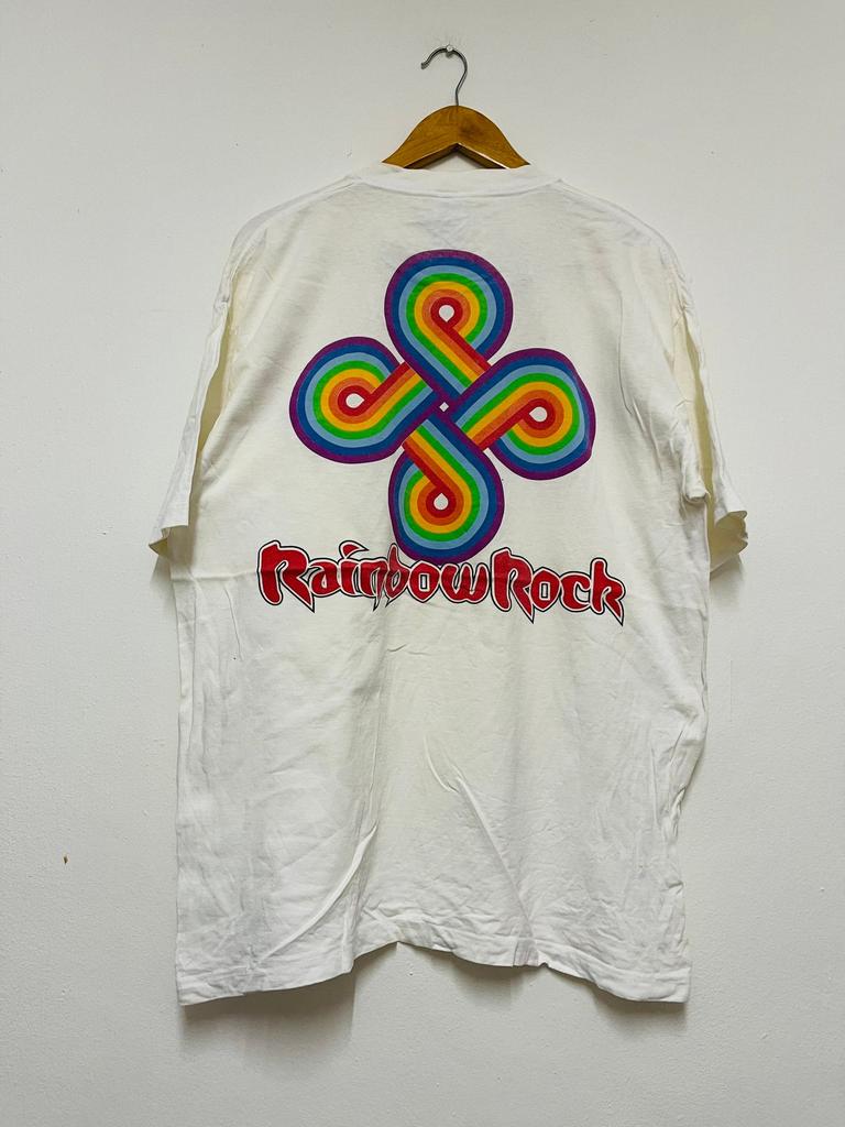 Vintage 90s Rainbowrock T-Shirt / Skate Surf / Streetwear / White / XL