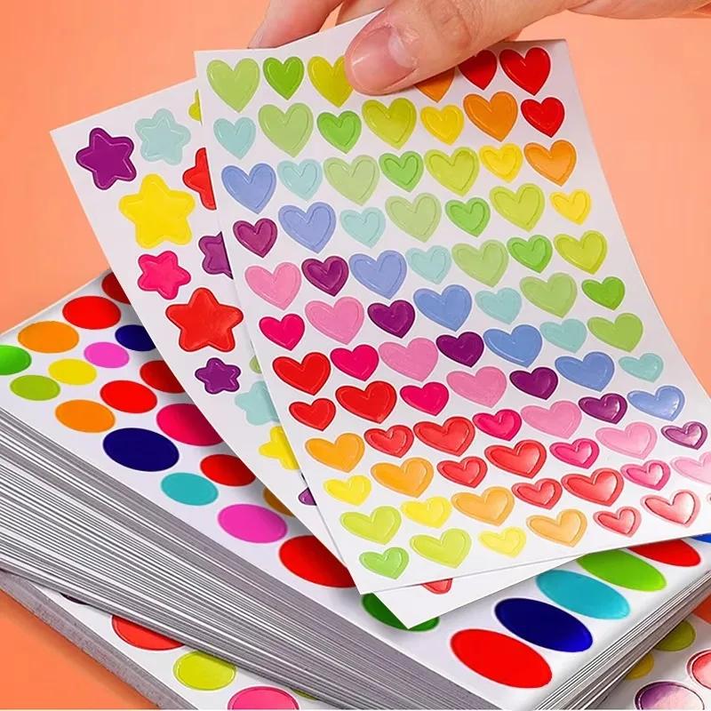 6 шт. Блокнот для скрапбукинга любовь горошек звезда наклейки DIY наклейки ручная книжка альбом декоративные аксессуары