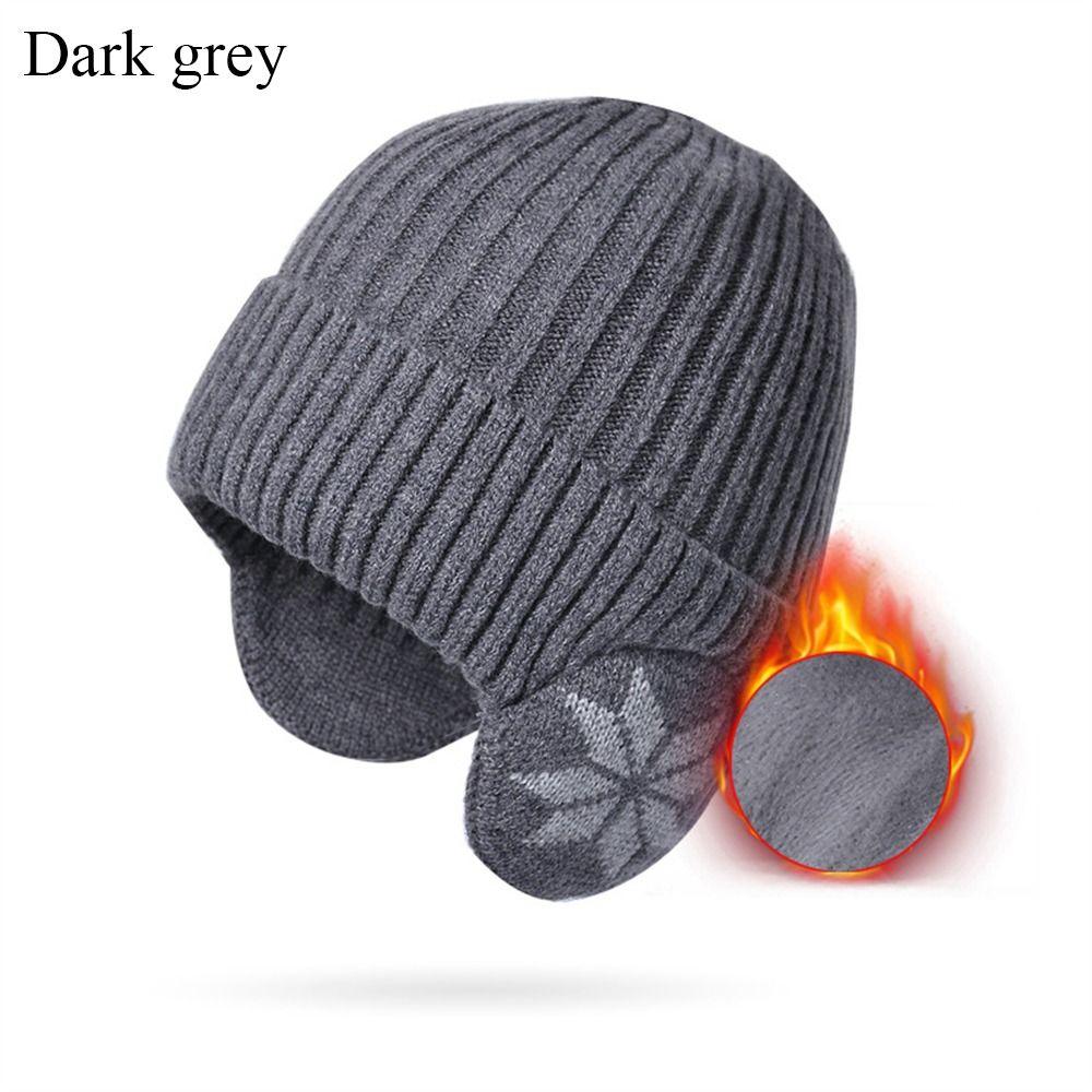 Soft Plush Knitted Hat Thickened Ski Beanie Hat Fashion Plain Hats  Sports