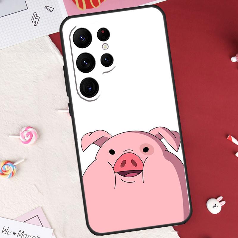 Милый РОЗОВЫЙ Кавайный Чехол-Свинка Для Samsung Galaxy S24 FE S20 FE S21 S22 S23 S25 S26 Ultra S10 Plus S25 FE Защитный Чехол