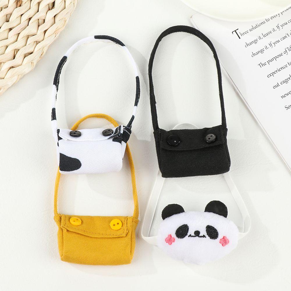 Плюшевая сумка с изображением панды и моркови, 20 см, сумки для кукол, миниатюрная сумка-мессенджер, аксессуары для кукол, мультяшные животные