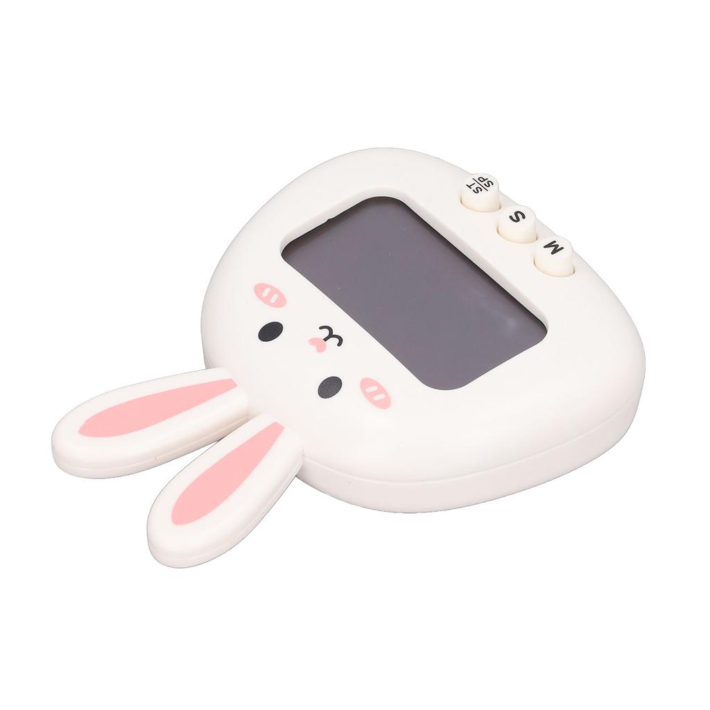 Cartoon Digital Timer ABS Portable Lightweight Simple To Use Cute Cartoon Timer for Kitchen Cooking White Rabbit