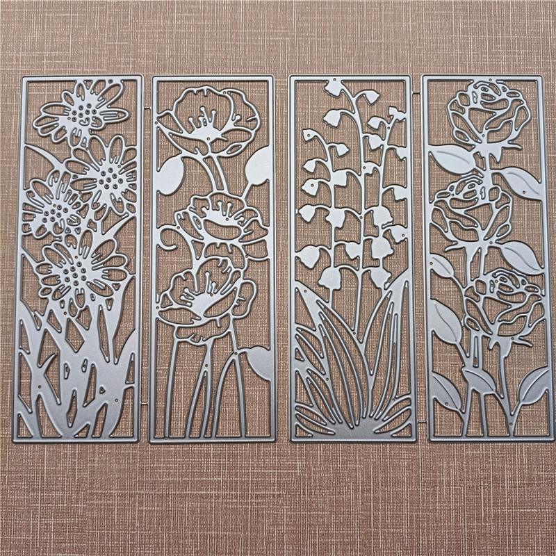 Цветочная закладка, металлические трафареты, трафарет, шаблон, высечка, Скрапбукинг, тиснение, художественное оформление, ремесло, форма для ножа