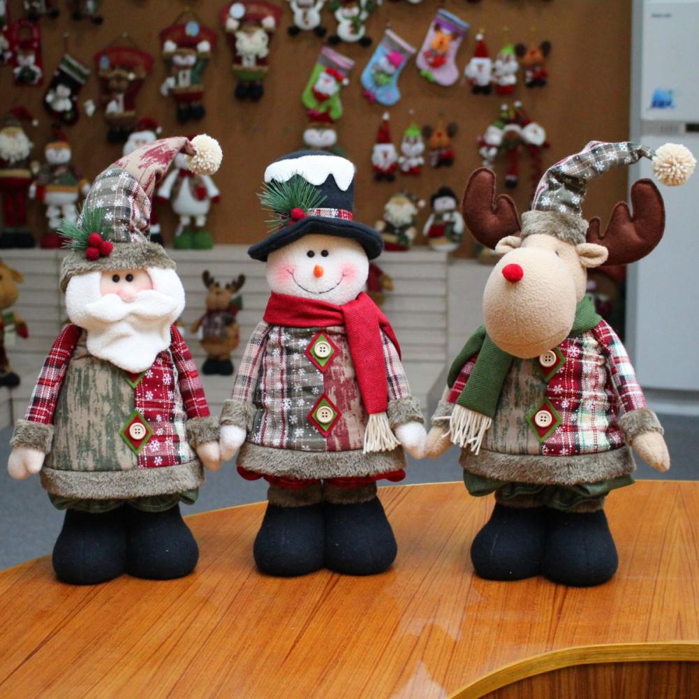 76cm Christmas Plush Doll Expandable Dwarf Ornament with Retractable Spring Legs