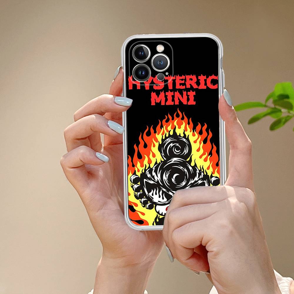 H-Hysteric Cute M-Mini For IPhone 17 16 15 14 13 12 11 Pro Max Plus Transparent Soft TPU Phone Cover