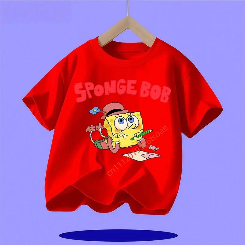 New SpongeBob SquarePants Childrens TShirt Casual Daily Comfortable Breathable for Boys and Girls