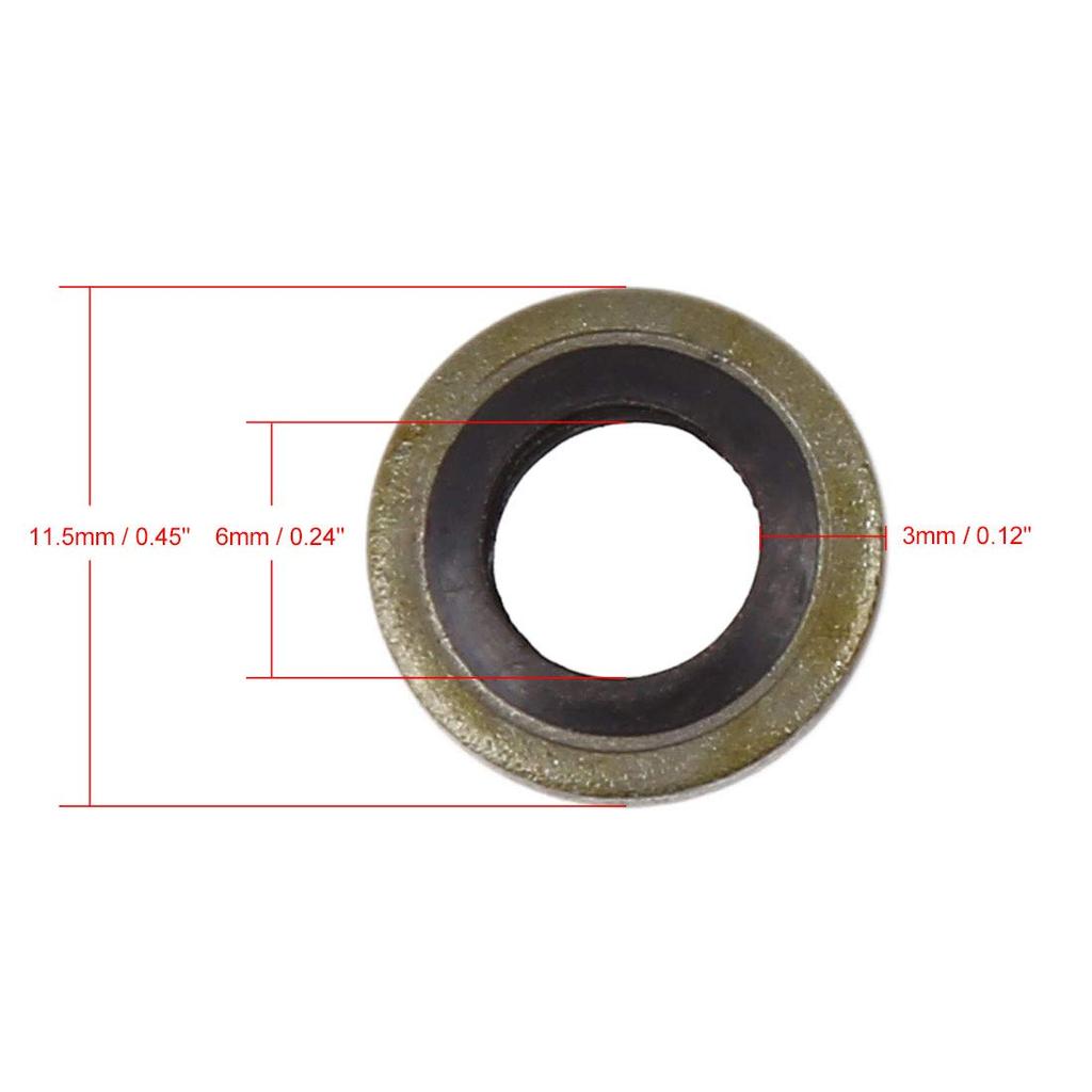 uxcell Bond Seal, Уплотнение, Прокладка, Сливная шайба, Плоская шайба, Бронзовый оттенок, Упаковка 25 шт. M6