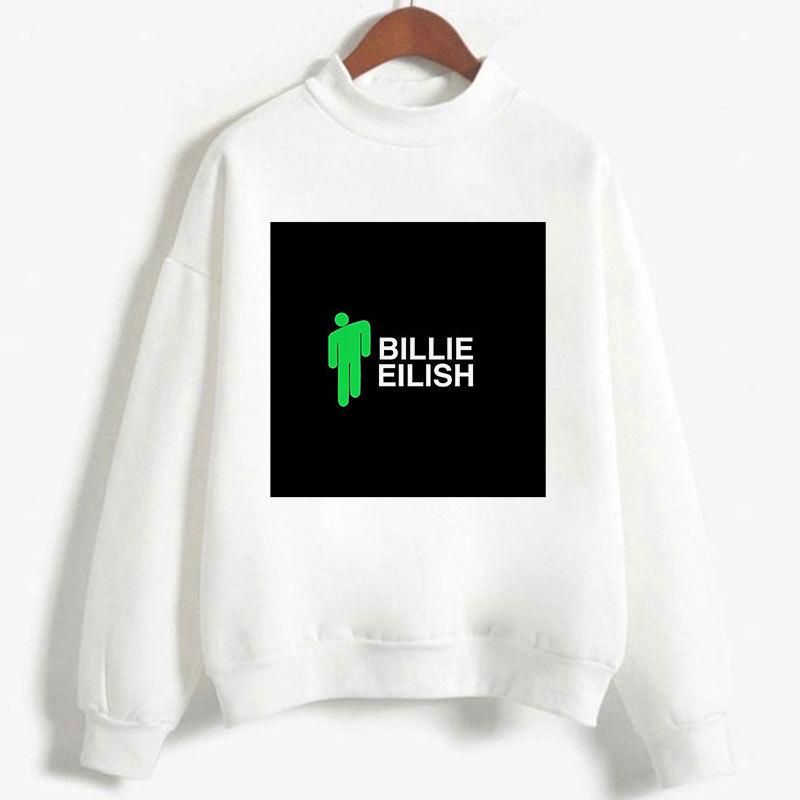 Женская толстовка Billie Eilish с капюшоном, однотонная, с длинным рукавом, свободная водолазка с капюшоном и надписью