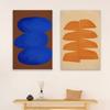 Mid-Century Geometric Polygon Neon Blue Abstract Shapes Illustration Poster Minimalism Bohemian Colorful Print Living Room Decor