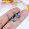 Natural Chalcedony, Peridot 925 Solid Sterling Silver Tops Earring .75" A2g51