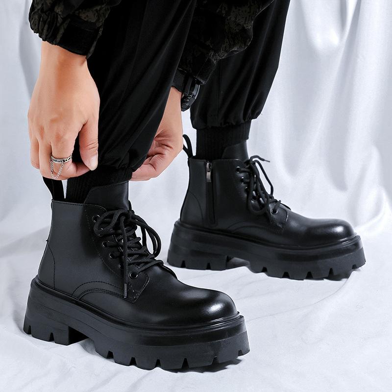 Ботинки Martin мужские 2024 года, новые осенние ботинки на толстой подошве, британский стиль, короткие, трендовые, универсальные, локомотивные, короткие ботинки 3321-R