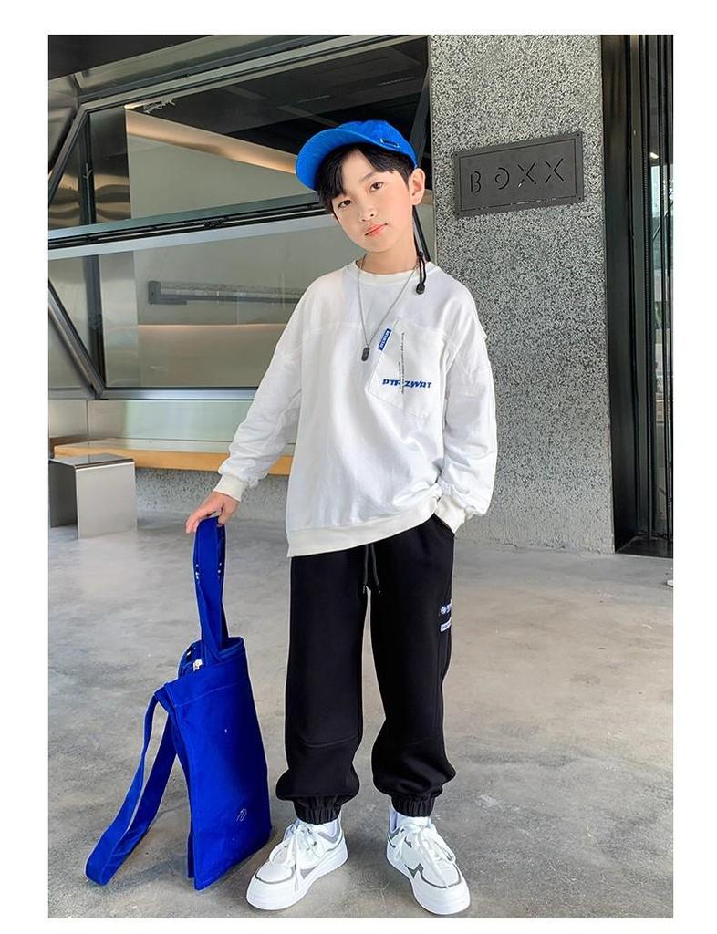 Осень 2025 Мальчиковые свободные спортивные брюки - Повседневные длинные брюки для детей