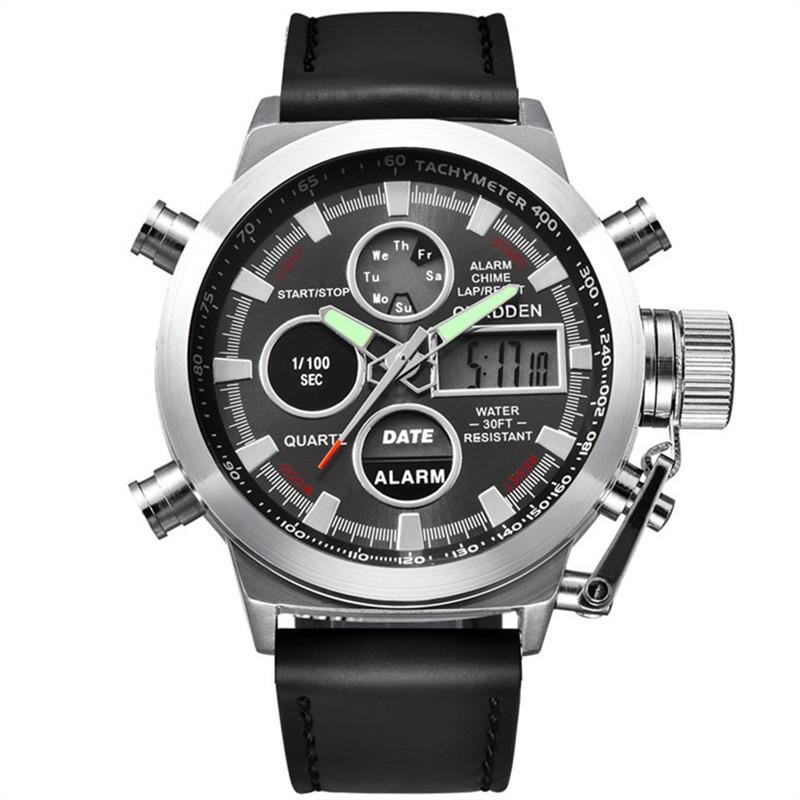 Original XINEW Brand Watches For Male New Fashion Digital Men Leather Chronograph Business Watch Montres de Marque de Luxe
