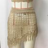 Летняя женская юбка сексуальная ажурная трикотажная модная персонализированная пляжная юбка с кисточками