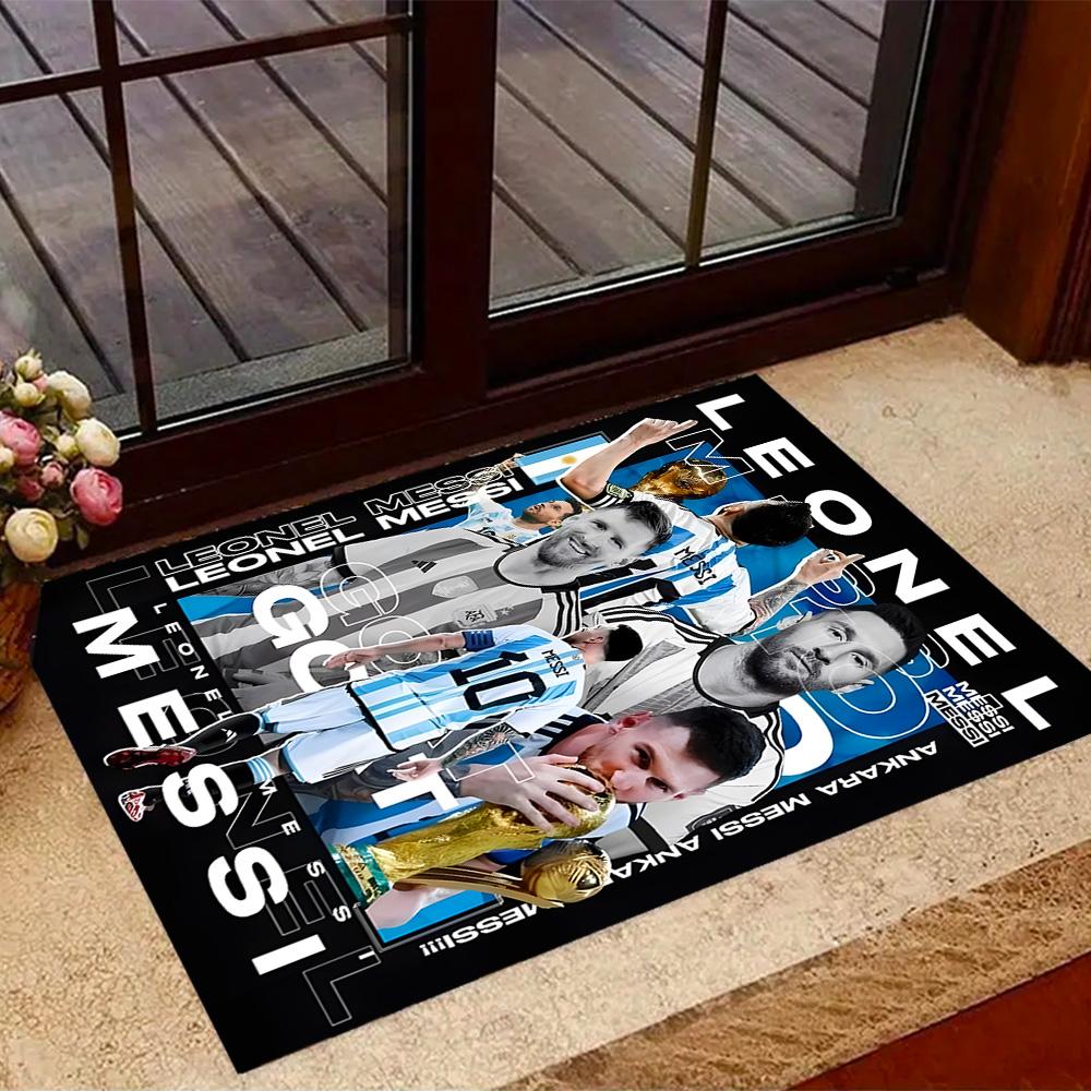 Argentina's Messi Celebration Floor Rug Office Rug Perfect for Foyer Living Rooms Balcony Hallway Antislip Carpet Decorate Offices