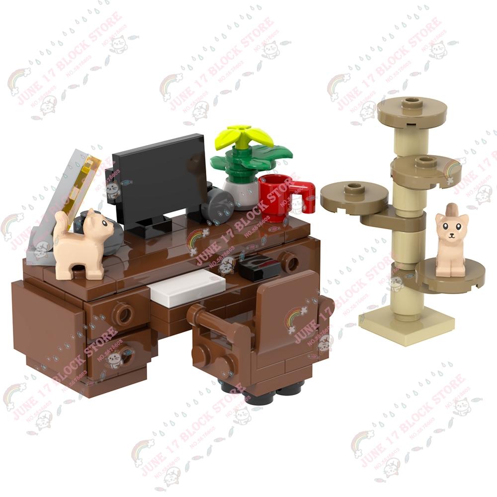 MOC Серия Город Домашний Стол Совместимые Игровые Столы Строительный Блок Подарок Другу Обучающие Игрушки Для Детей Взрослый Собранные Кирпичики