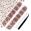About 3000 Pcs Pearl+steel Balls Set Nail Charm White Half Round Pearl 1/1.2mm Steel Ball DIY Fairy Nail Art Jewelry Accessories