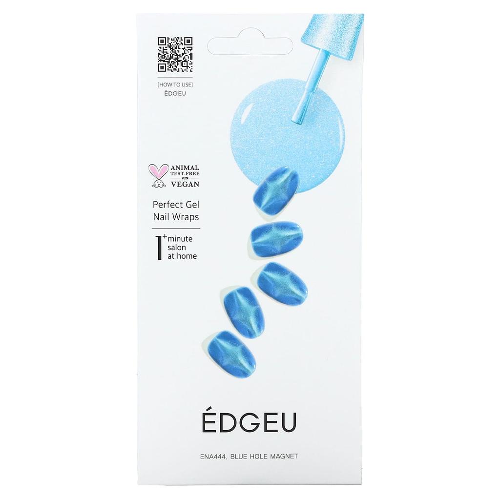 Perfect Gel Nail Wrap, Ena 444 Blue Hole Magnet, Set of 19