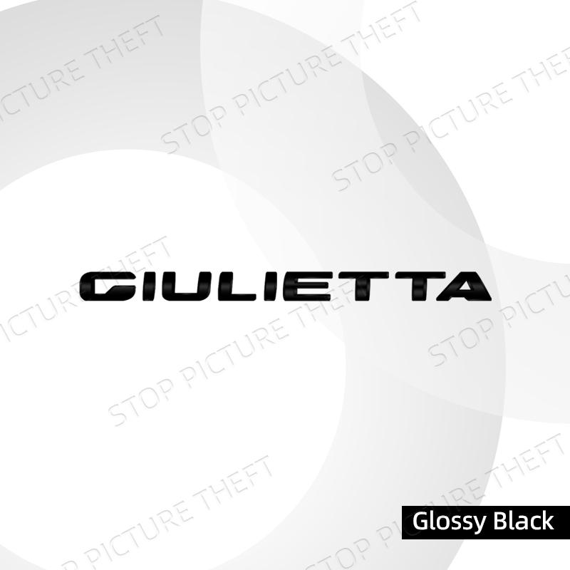Metal Alloy For Alfa Romeo Giulietta Logo Car Trunk Fender Sticker Decoration Emblem Badge Accessories Glossy Black