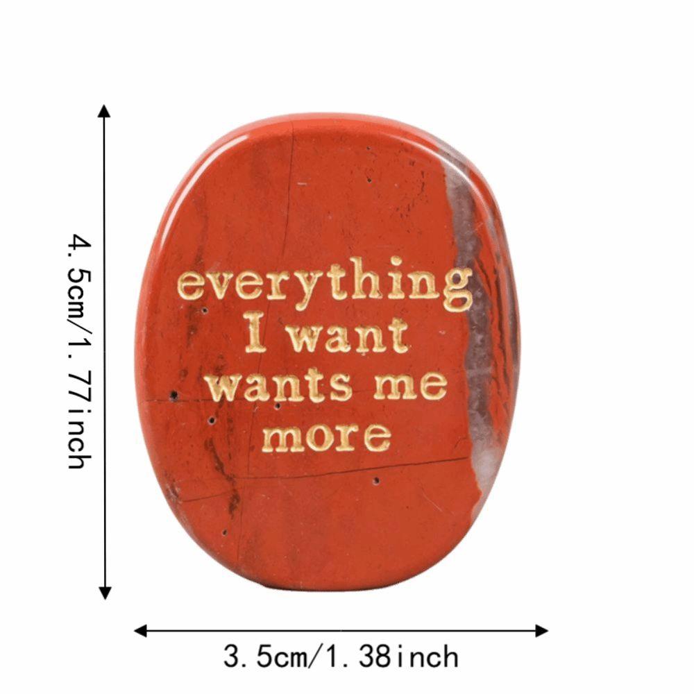 Oval Shape Affirmation Palm Stone Gold Engraving Pocket Stone Engraved Worry Stone For Women