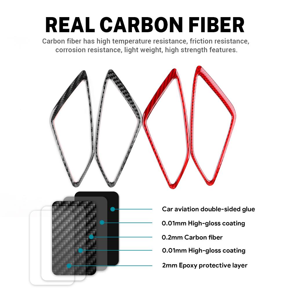 Real Carbon Fiber For Mazda 3 Axela 2014 2015 2016 2017 2018 LHD RHD Car Dashboard Both Side Air Outlet Accessories Sticker gbmqn50