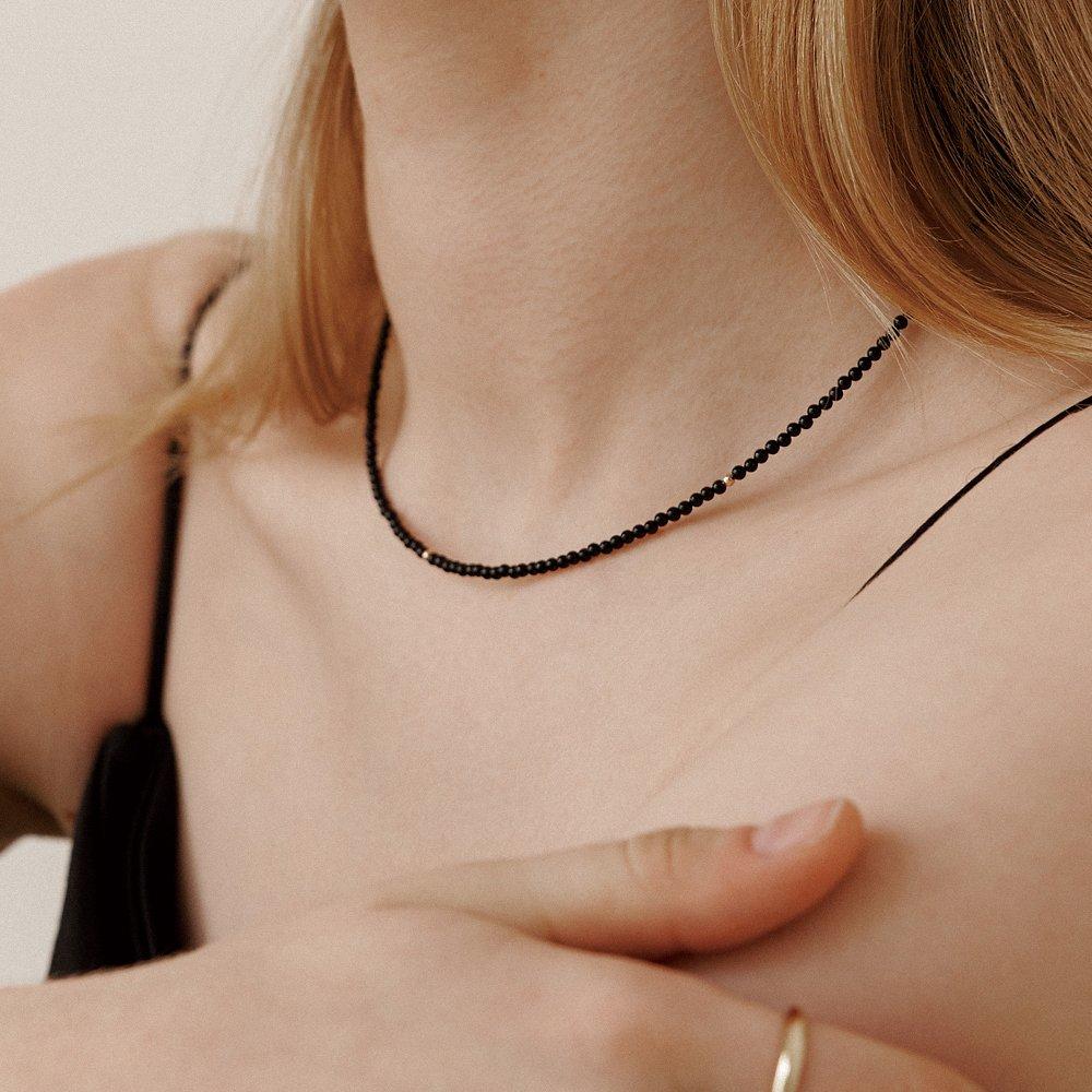 Staygem 14K Black Onyx Bead Necklace