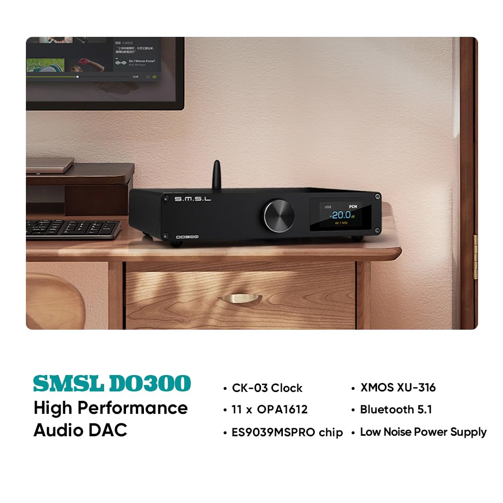 SMSL DO300 MQA ЦАП ES9039MSPRO XU316 DSD512 Сбалансированный ЦАП QCC5125 LDAC Вход Выход Цифровой преобразователь PCM32 бит/768 кГц Bluetooth5.1