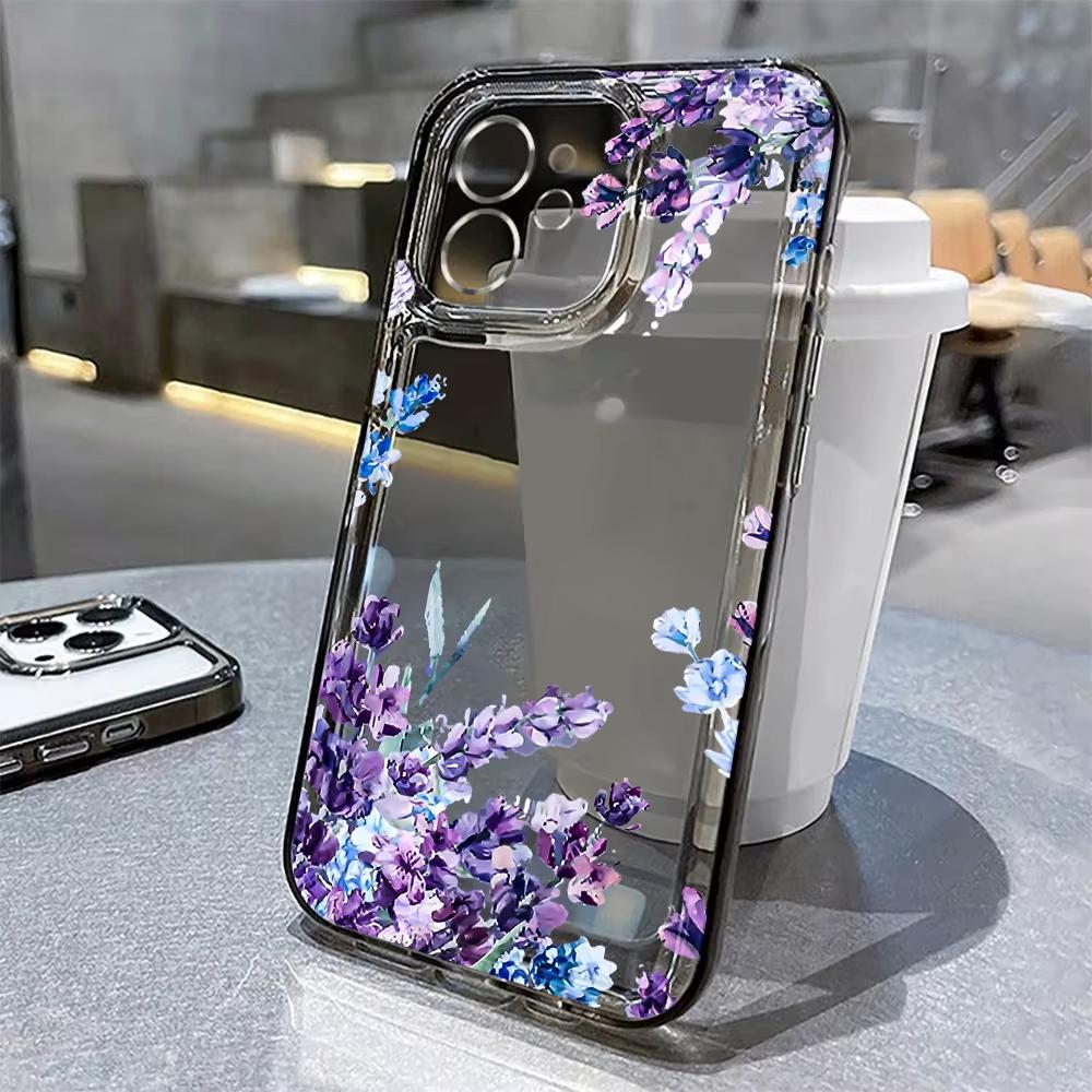 Абстрактные Растения Цветок Чехол для Телефона Для iPhone 16 Pro Чехол iPhone 13 15 11 12 14 Pro Max 16e 8 7 Plus XR XS X SE Прозрачный Мягкий Чехол