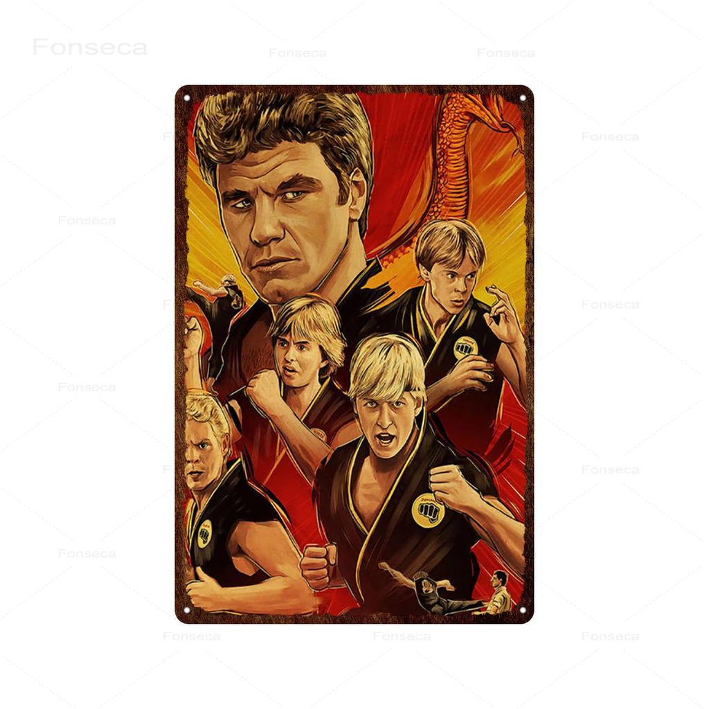 Классический комедийный фильм о кунг-фу. Жестяные таблички с изображением «Кобра Кай» в стиле ретро для украшения бара и дома.