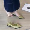 Summer Fashion Pointed Toe Women Sandals Shallow Low Heel Slingbacks Ladies Casual Dress Street Style Shoes