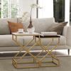 Set of Two Marble-Effect Nesting Tables