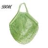 Durable Reusable Storage Sacks Cotton Mesh Grocery Bag, Eco Friendly Foldable String Collapsible Shopping Totes for Travel Lightweight Fruits