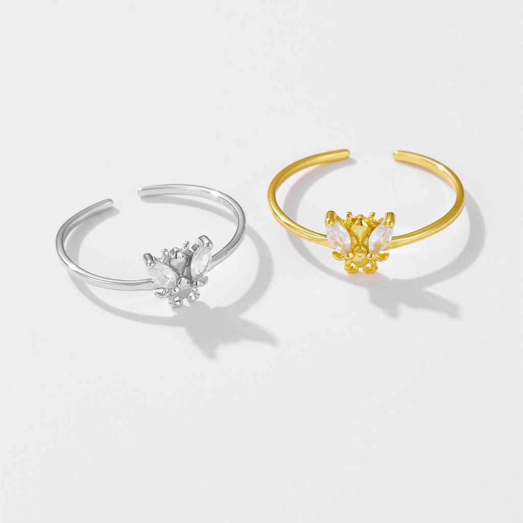 ANDYWEN Стерлингового Серебра 925 Пчелы Регулируемое Кольцо Женские Ювелирные Изделия Животных Легкие Ювелирные Изделия Для Свадьбы Ювелирные Изделия