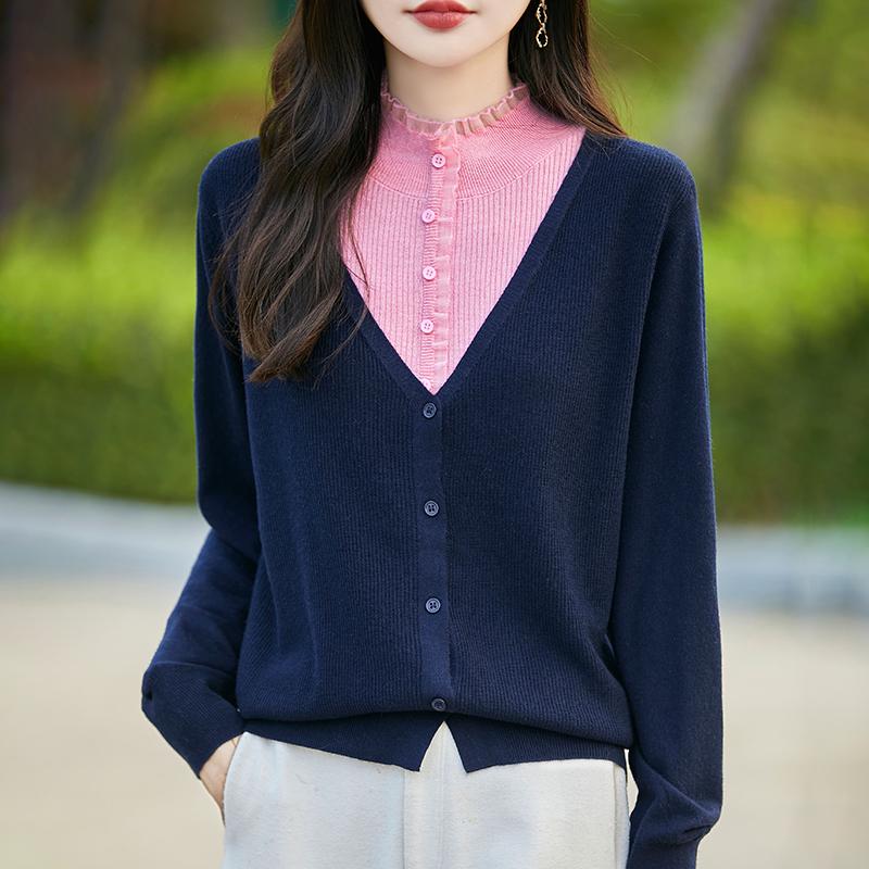 Женский кашемировый свитер Qinghe кашемир 50% шелк 50% шерсть осенне-зимний кашемировый кардиган мягкий и теплый