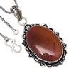 Pendant Designer Jasper Gemstone Valentine'Day Gift Silver Jewelry 2.25"