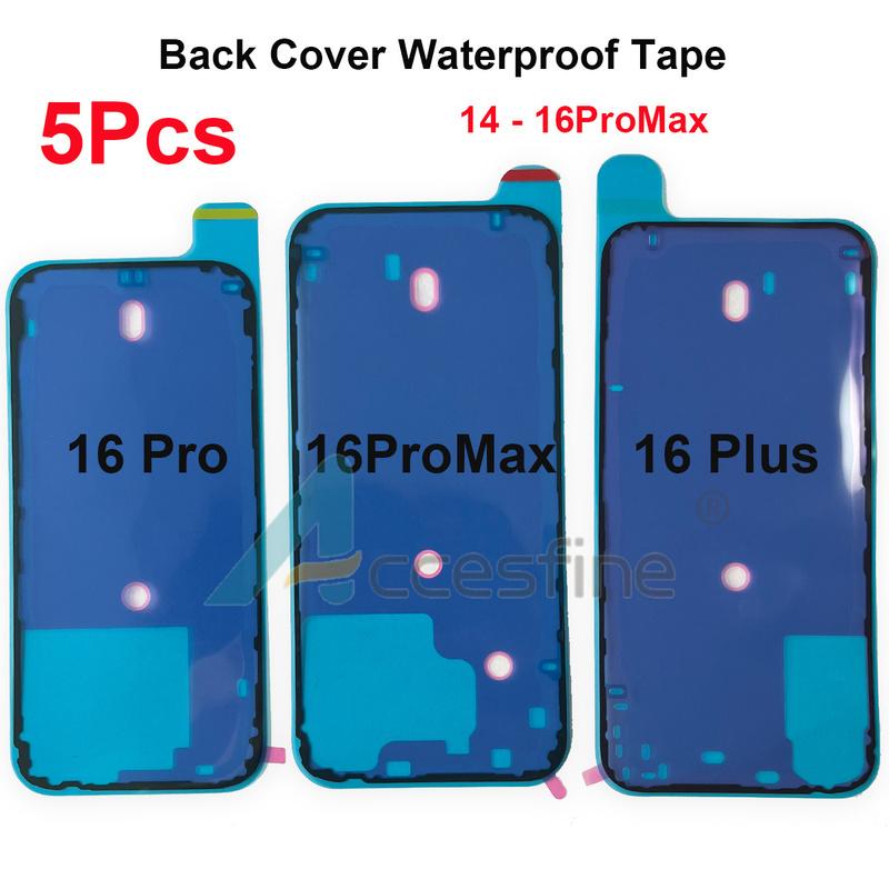 5x Back Cover Side Waterproof Seal Sticker for iP16 15 Plus 14 Pro Max Adhesive Battery Back Door Housing Tape Repair