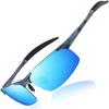 DUCO Polarized Sports Sunglasses with UV400 Made of for and Golf Men's Protection, AL-MG Alloy, Ultra-Lightweight, Driving, Cycling, Fishing, Running,