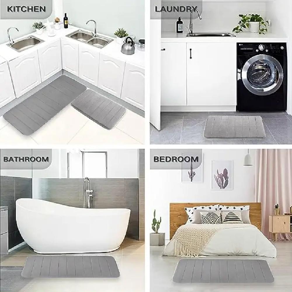 Комплект из 3 ковриков для ванной комнаты, мягкий коврик для ног, впитывающий пенный материал с эффектом памяти, быстросохнущий, нескользящий, для пола, для кухни, душевой, туалета, коврик для двери