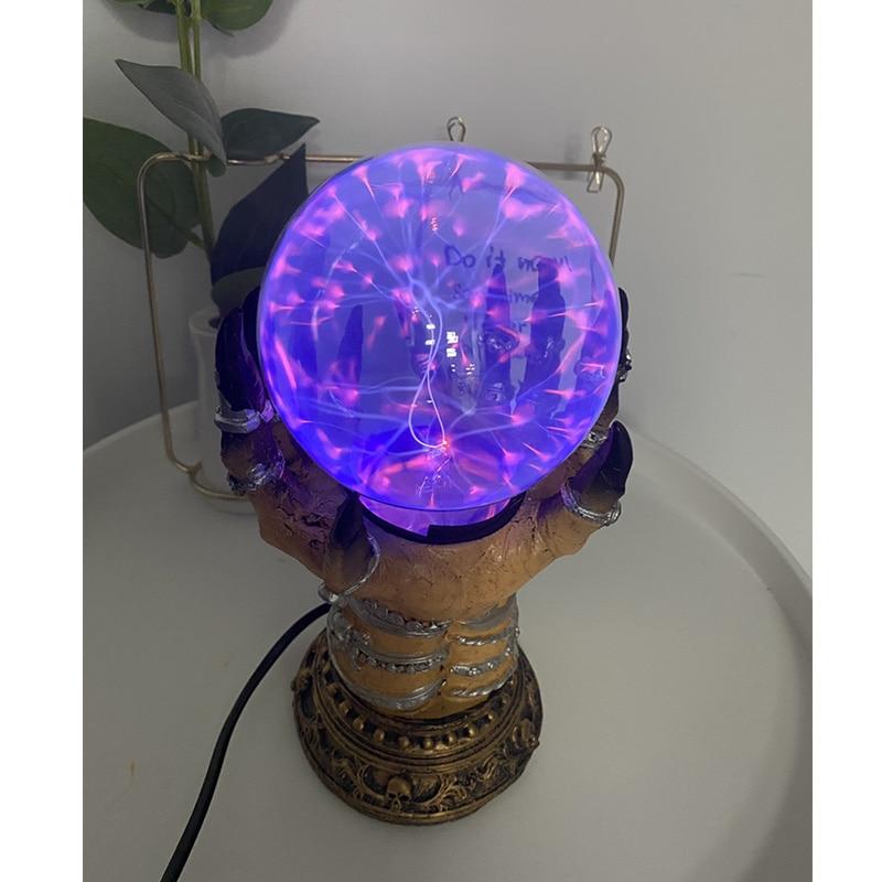 Ведьма креативный светящийся стеклянный хрустальный шар на Хэллоуин Делюкс Небесный волшебный череп палец плазменный шар жуткий домашний декор на Хэллоуин